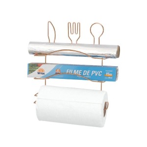 Suporte P/ Papel Toalha Rose Gold 3 Rolos Papel 2223 Arthi